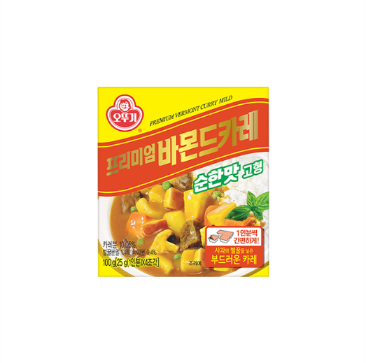 오뚜기 프리미엄바몬드카레 고형 순한맛 100G (1BOX-18EA)